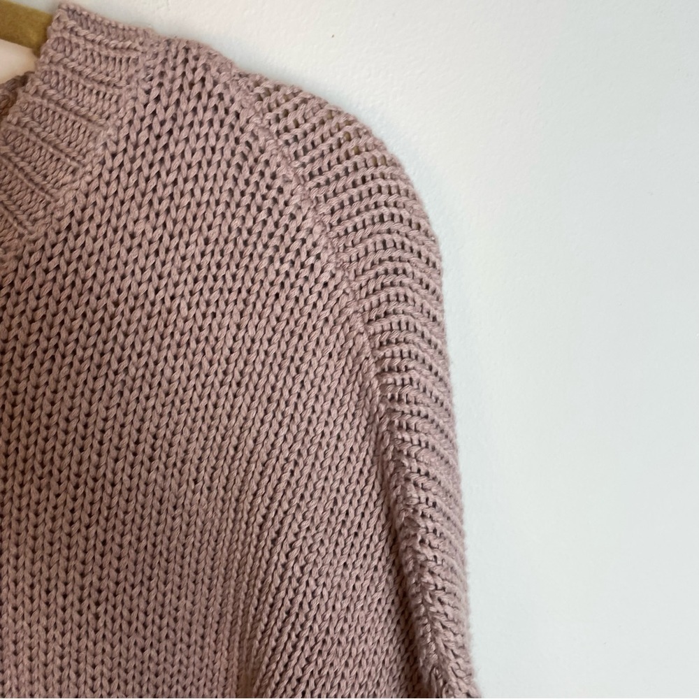 alya Tan Striped Knit Crewneck Sweater Size Medium - Picture 2 of 8